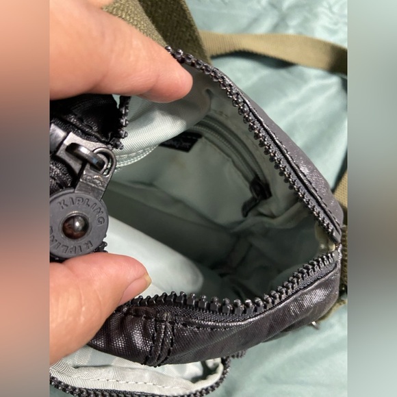 KIPLING Waxed Black Metallic Mini Crossbody Bag - Picture 4 of 6